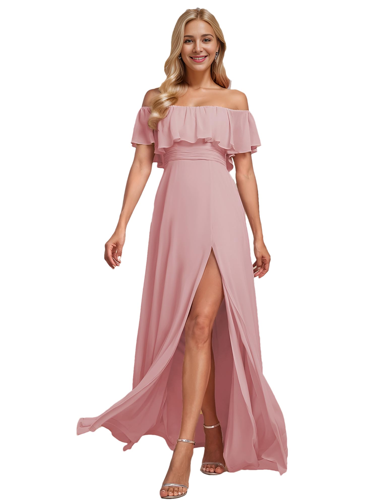 Ever-Pretty Fendue Robe de Demoiselle d'honneur Soirée Femme Longue Cérémonie ES00969-P
