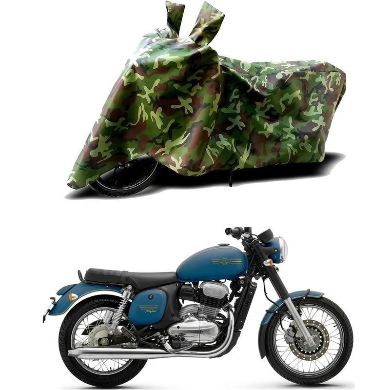Image of 100% Water Resistant Bike Scooty Two Wheeler Body Cover Compatible for Jawa Forty Two Starlight /UV-Rays /Heat Protection /Birds Dropping /Scratchproof /Dust Proof /Waterproof /All [Green MJ]