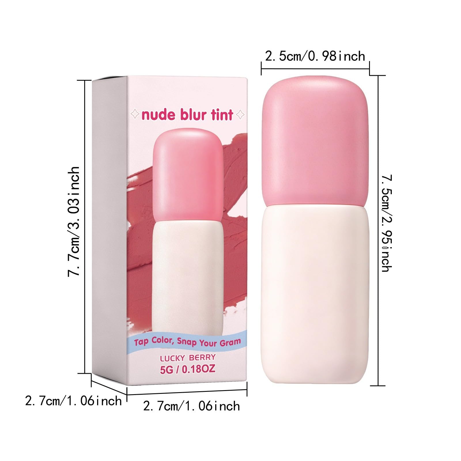 Mehrzweck-Stick, Lippen, Wangen, Rouge Creme matt & feuchtigkeitsspendender Kollagen-Balsam