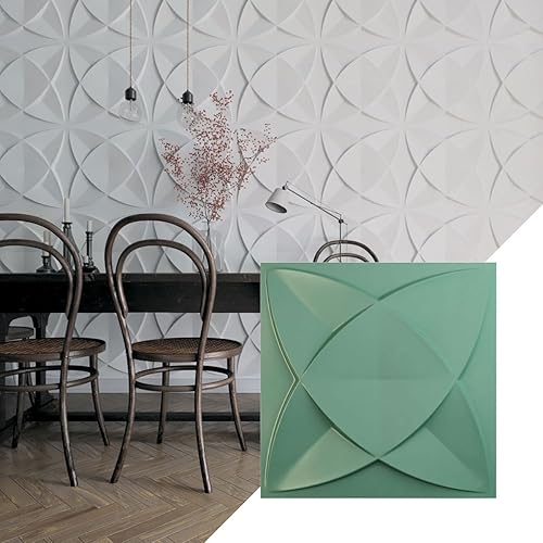 Ekena Millwork Speedwell EnduraWall 19 58 pulgadas de ancho x 19 58 pulgadas de alto, panel decorativo de pared 3D, niebla marina (cubre 2.67 pies