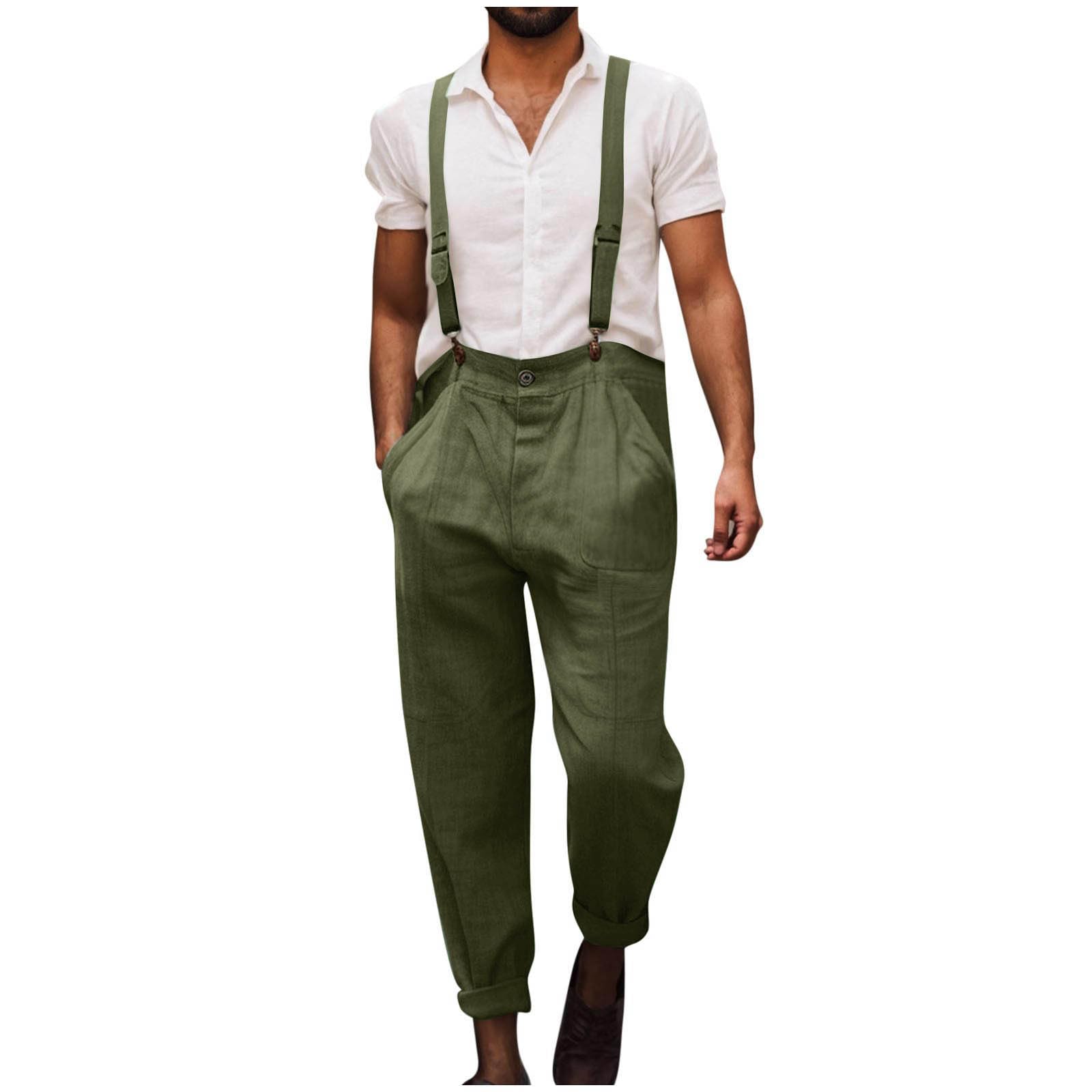 Men Brace Bib Pants Dungarees Casual Jumpsuits Streetwear Joggers Multi Pockets Fashion Suspenders Men Brace Bib Pants Dungarees Casual Jumpsuits Streetwear Joggers Multi Pockets Fashion Suspenders