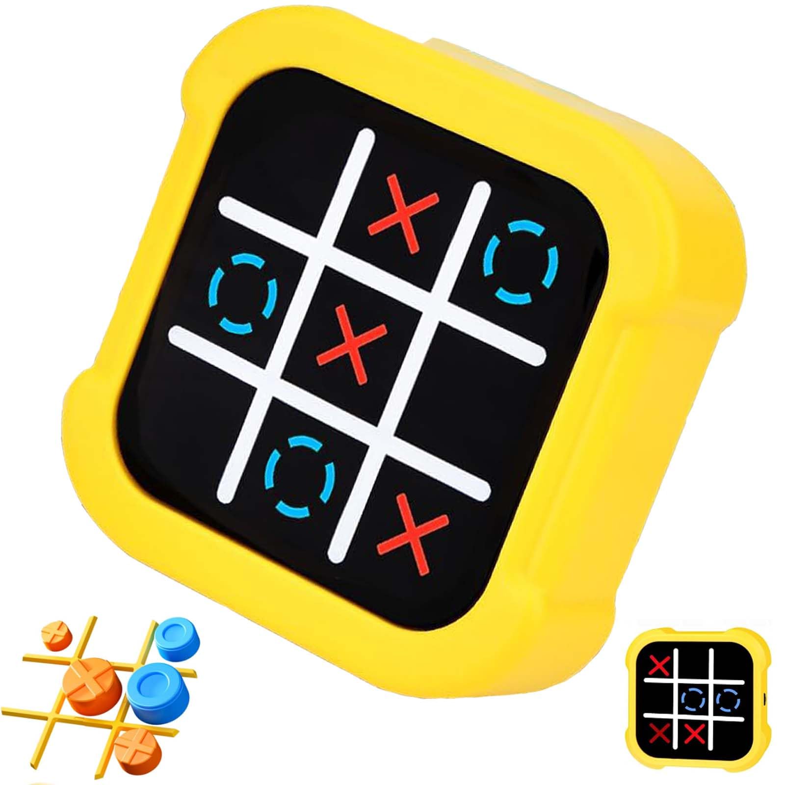 Tic Tac Toe Bolt Game Electronic Noughts and Crosses Game, 5-In-1 XO Chess Classic Board Game, Big Eat Small Mini Tic Tacs Puzzle Games, Portable Travel Family Games for Kids Adults Gifts