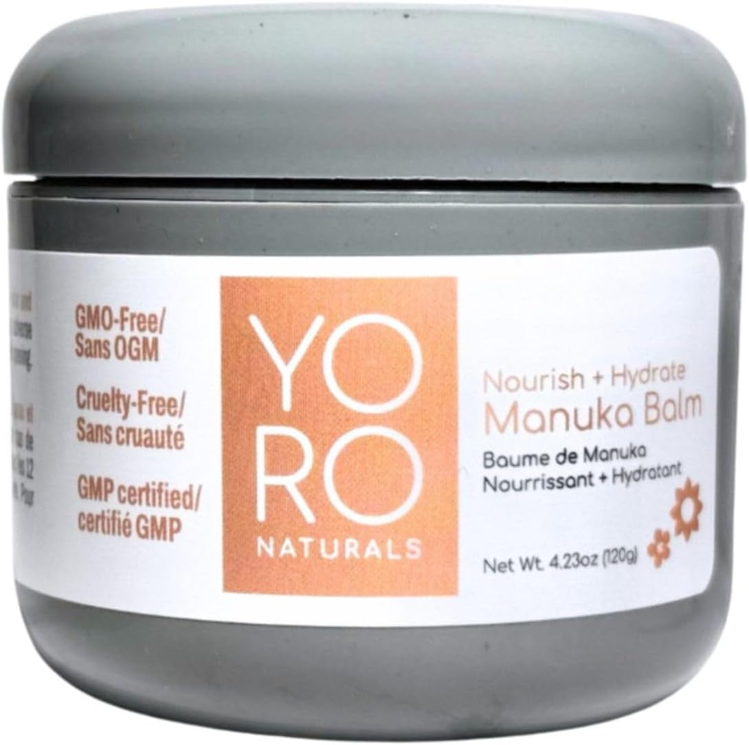YoRo Naturals Nourish + Hydrate Manuka Balm - Skin Soothing Ointment for Sensitive Dry Skin, Made in USA, Honey Eczema Relief, Natural Psoriasis Moisturizer & Eczema Balm for Face and Body (2.34oz)