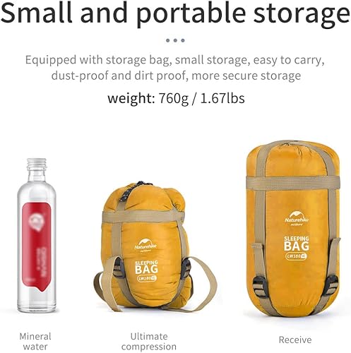 Miniatura 4 de Naturehike Saco de dormir ultraligero  Sobre ligero portátil, impermeable, cómodo con saco de compresión, ideal para viajes de 3 estaciones,