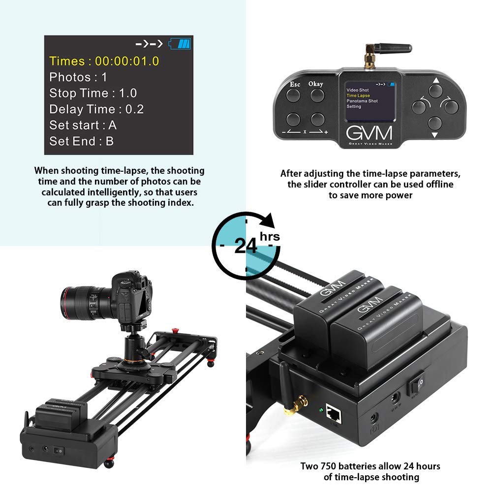 GVM Wireless Motorized Camera Slider Camera Dolly Electronic Video