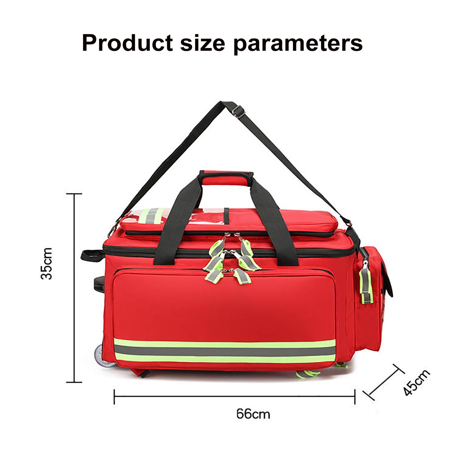 Bolsa de equipo médico con compartimento expandible para archivos, tela Oxford impermeable, diseño de tira reflectante para actividades al aire libre, camping y senderismo