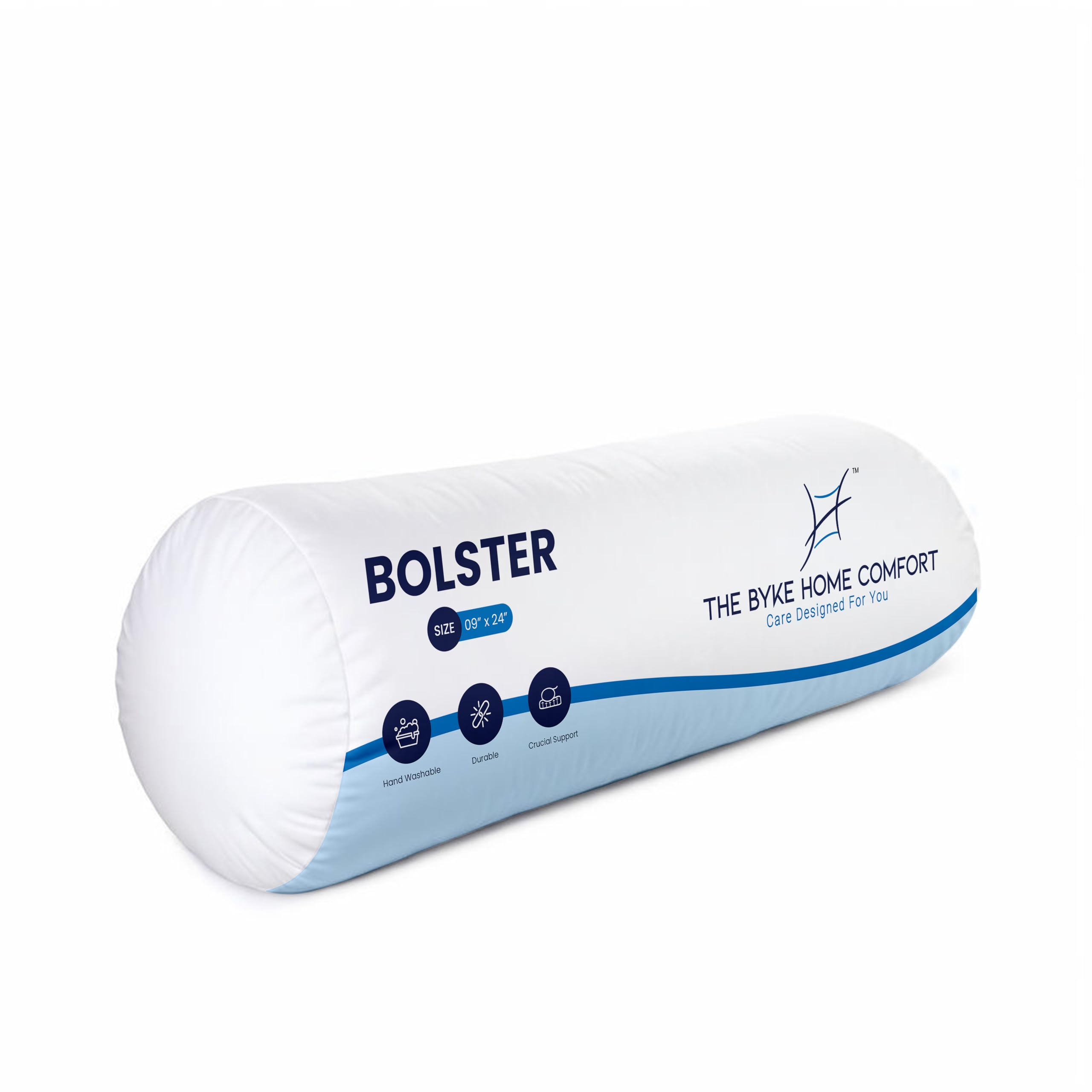 The Byke Home Comfort Bolster Pillow | 24 Inch X 9 Inch | Set of 1 | Premium Fiber Filling | Suitable for Sofa, Bed, Diwan/Living Room and Car