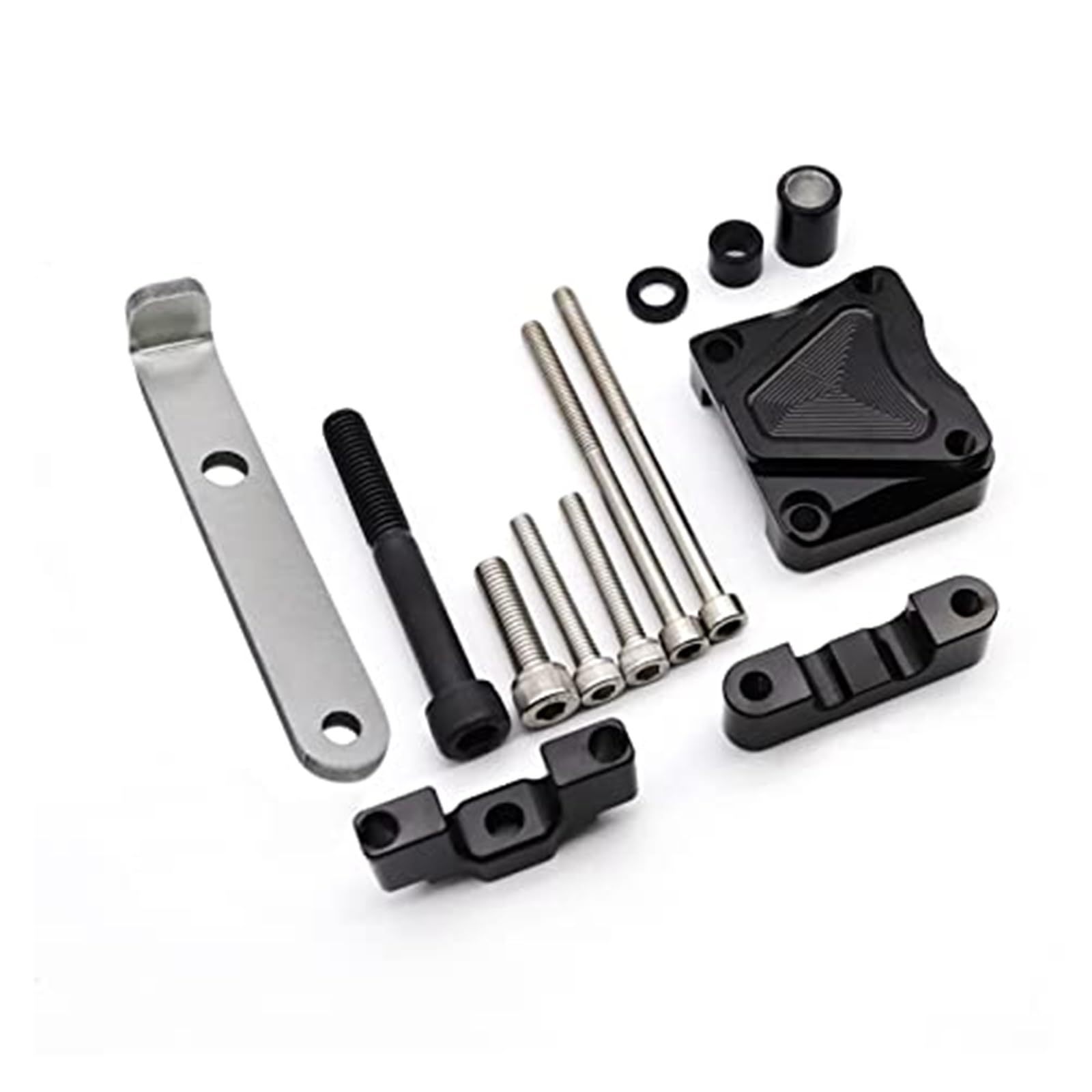 Dla ZERO, 10X Skuter elektryczny Stabilizacja Aluminiowy wspornik montażowy Zestaw pomocniczy Akcesoria do amortyzatorów kierunkowych Jednostka sterująca jazdą motocyklem(BLACK 5)