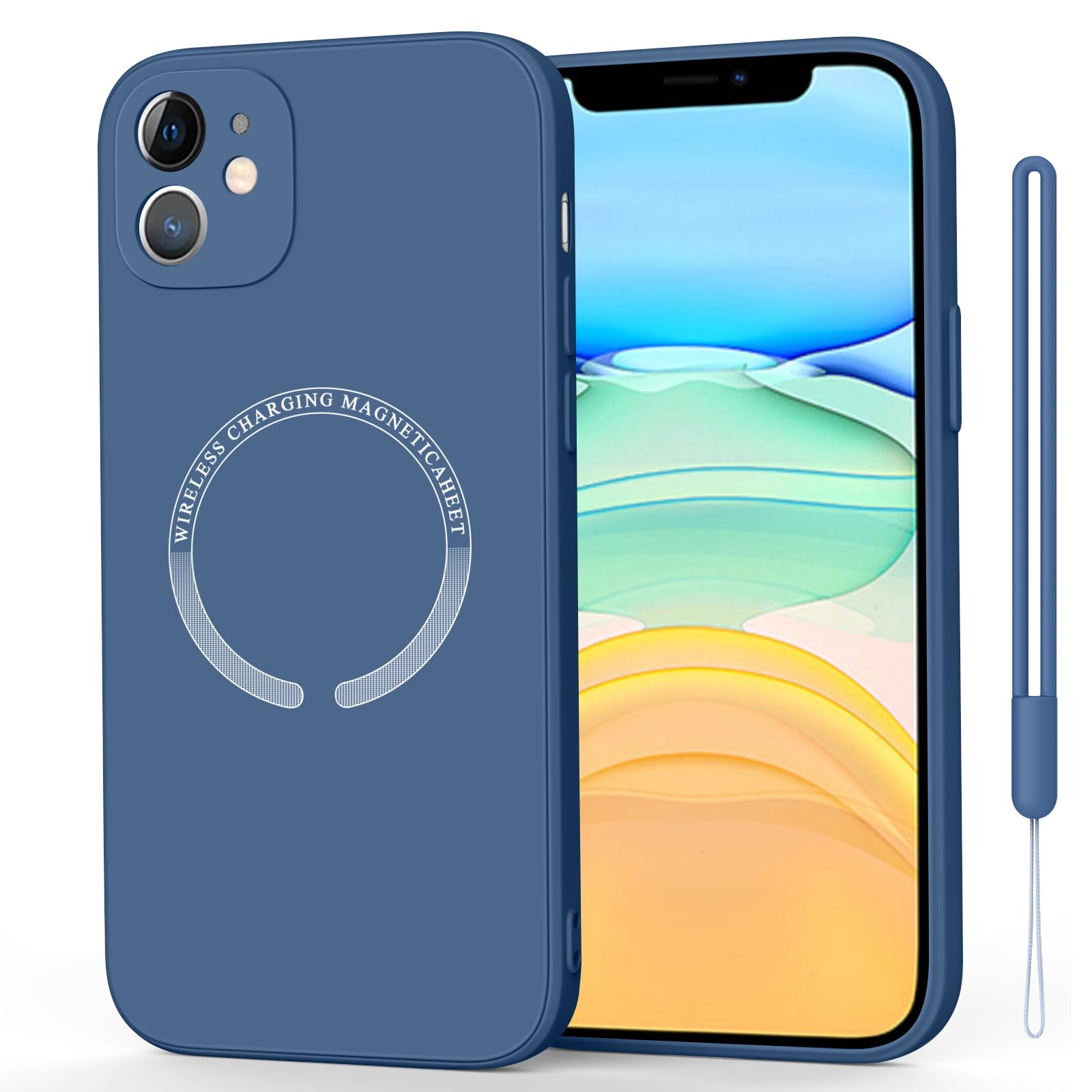 IEOVIEE for iPhone 11 Magnetic Case(MagSafe Compatibl)(Military Grade Drop Protection) Soft Liquid Silicone Case Designed for iPhone 11 (Navy Blue)