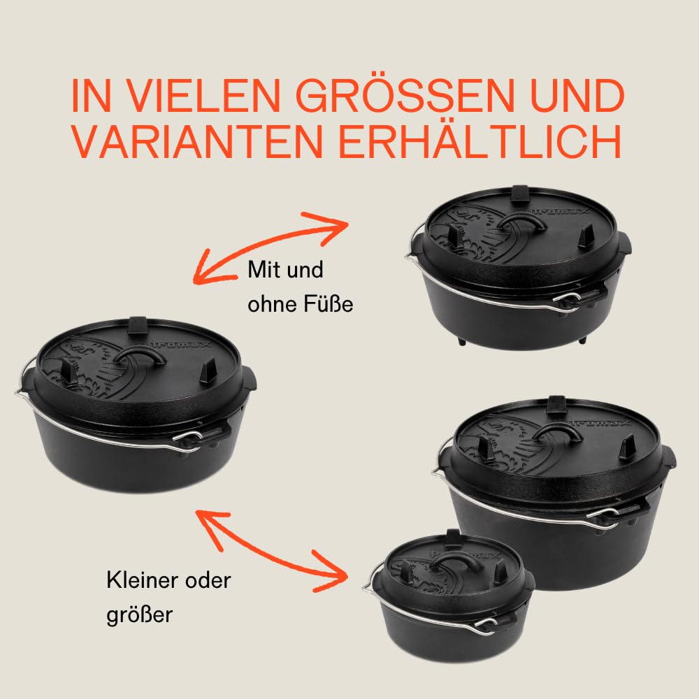 Petromax Feuertopf ft6t Einsteiger-Set - Dutch Oven mit planem Boden inklusive Deckelheber, Pflegepaste und Schaber - für alle Grillarten und offenes Feuer - 5,5 Liter