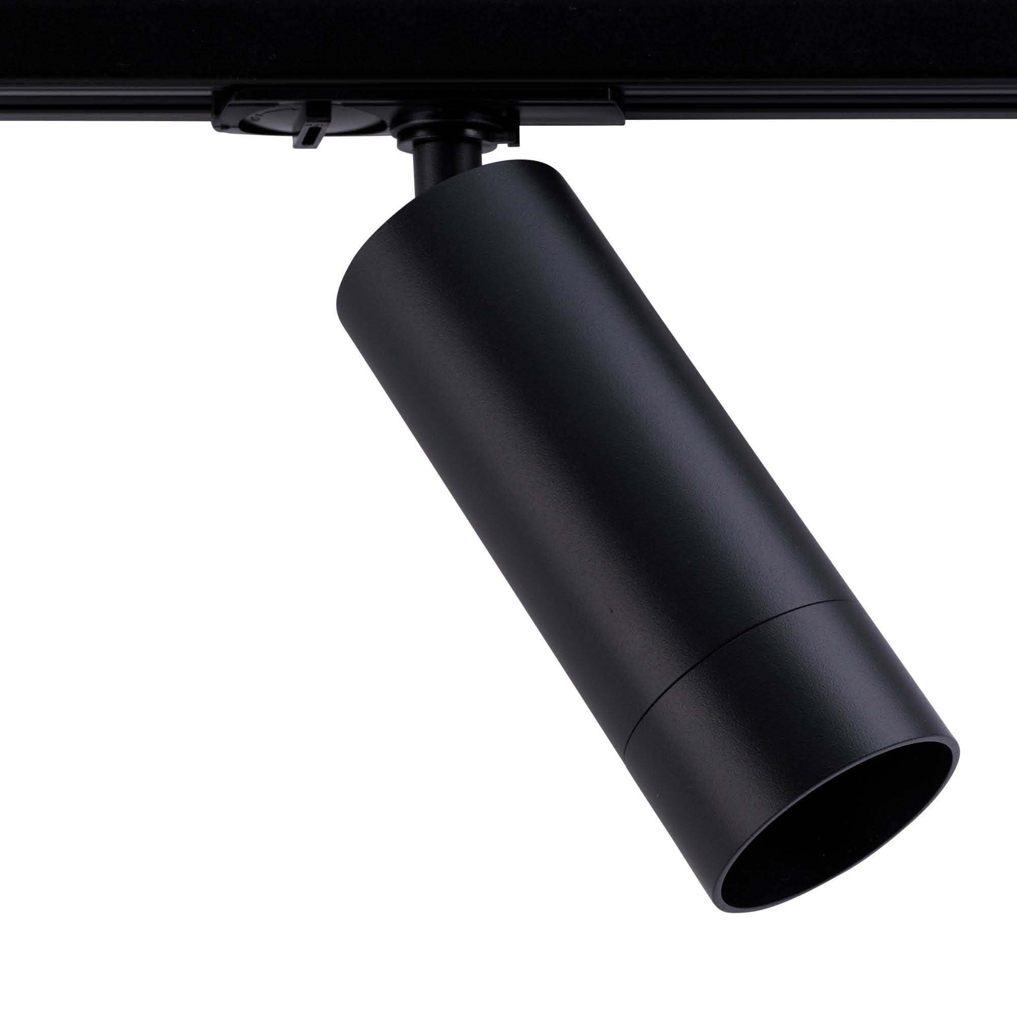 Ledvion - Système d’éclairage LED monophasé, 1m, Rail Monophasé, sans ampoule GU10, Noir, 3 spots GU10 orientables, luminaire plafonnier, spot plafond, rail led, plafonnier moderne design