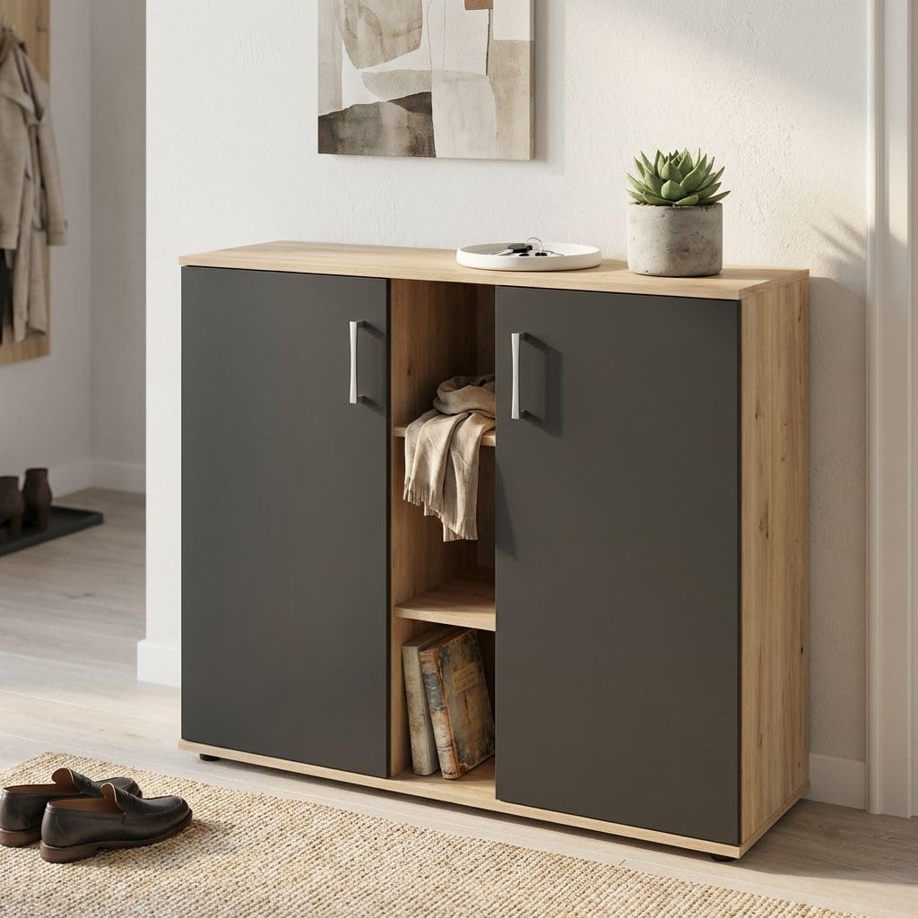 milani home Mobile Ingresso di Design Moderno con scarpiera e Porta Borse