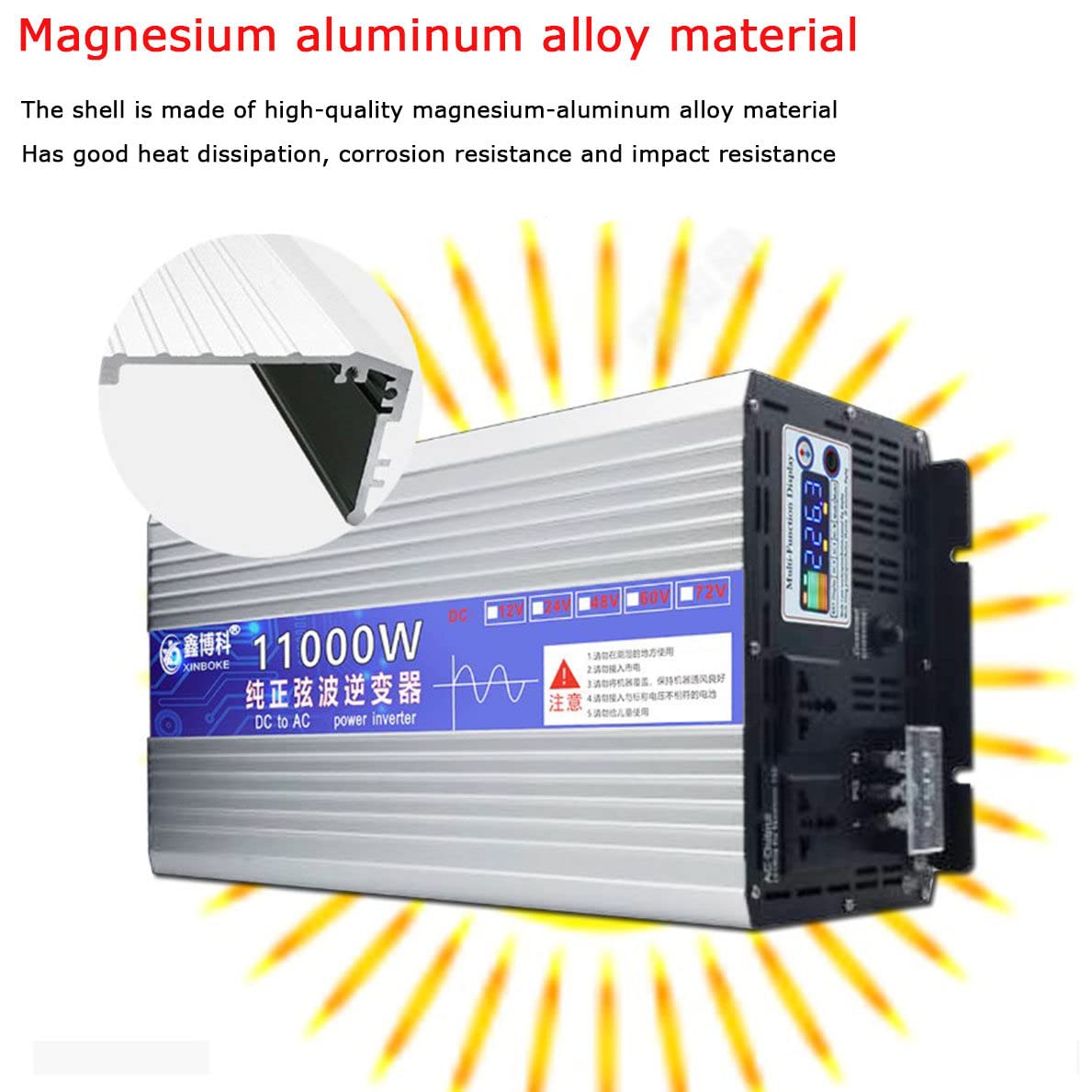 11000W czysta fala sinusoidalna falownik DC 24V/48V/60V do AC 220V przetwornica napięcia wysokowydajne przetwornice prądu stałego do lodówki, pralki, urządzenia do gotowania ryżu,48V