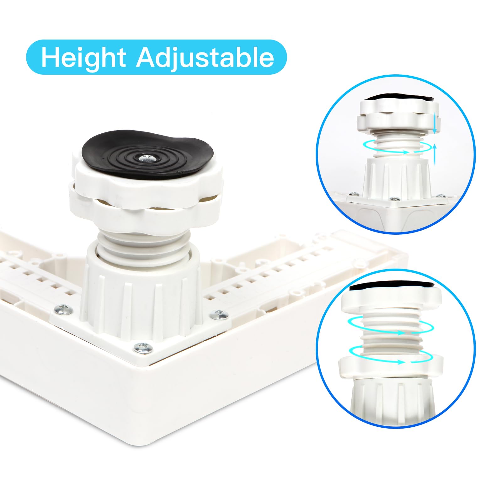 Nefish Mini Fridge Stand Adjustable Refrigerator Stand with 4 Strong Feet Universal Appliance Stand Base Heavy Duty Washer and Dryer Stand Laundry Pedestal Multi-Functional Base (White)