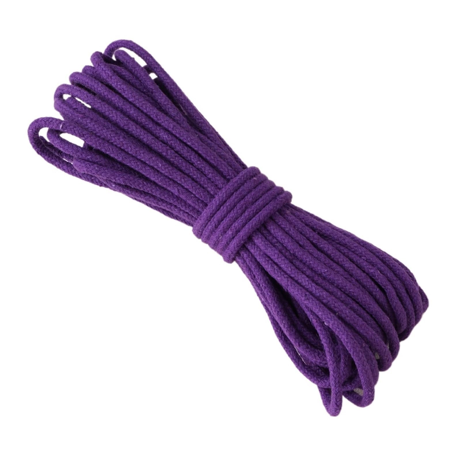 Cotton Macrame Cord 4mm 10m Core Spun Cotton Braided Rope Solid Color for DIY Tapestry Phone Bag Pendant Pet Leash Handcraft Decoration Accessories(Color7)