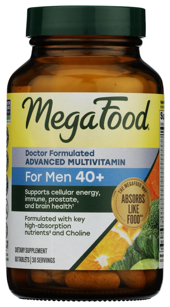 MegaFood Advanced Multivitamin for Men 40+ Doctor Formulated, 60 Tablets