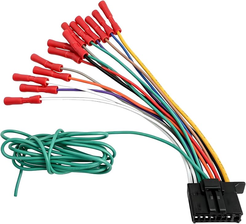 Arnés de cableado de radio de 16 pines, conector de arnés de cableado estéreo para automóvil compatible con DEH AVH AVIC MVH FH SPH, conector estéreo de radio automático para reemplazo de cable de parlante de alimentación del mercado de accesorios