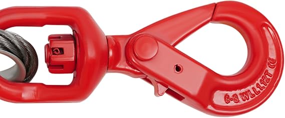Winch Cable, 7/16 X 75' Carbon Steel Wire Winch Rope with Swivel Hook, Self Locking Towing Wrecker Roll Back 2,469lbs Working Load Limit for Lifting, Rigging, Towing (Red)