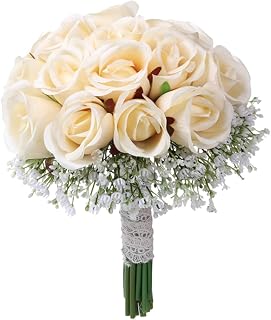 Scherry Boda Novia Sosteniendo Flores Boda Romántica Colorido Gypsophila Novia Ramo Blanco Verde Beige Ramos de Novia