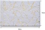 QJHOMO Marble Bathroom Rug White and Gold Decor Bathroom Rugs Non Slip Bath Mat Super Absorbent Microfiber Plush Bathmat Machine Washable Floor Carpet for Tub, Shower, Bedroom 16"x24"