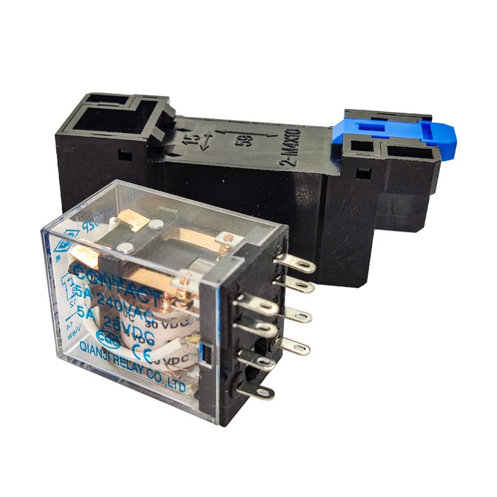 Części zamienne Przekaźnik elektromagnetyczny 1 szt. Mały elektromagnetyczny przekaźnik pośredni HH52P Kompletny zestaw 8-pinowy z podstawą (rozmiar: HH52P-DC48V)