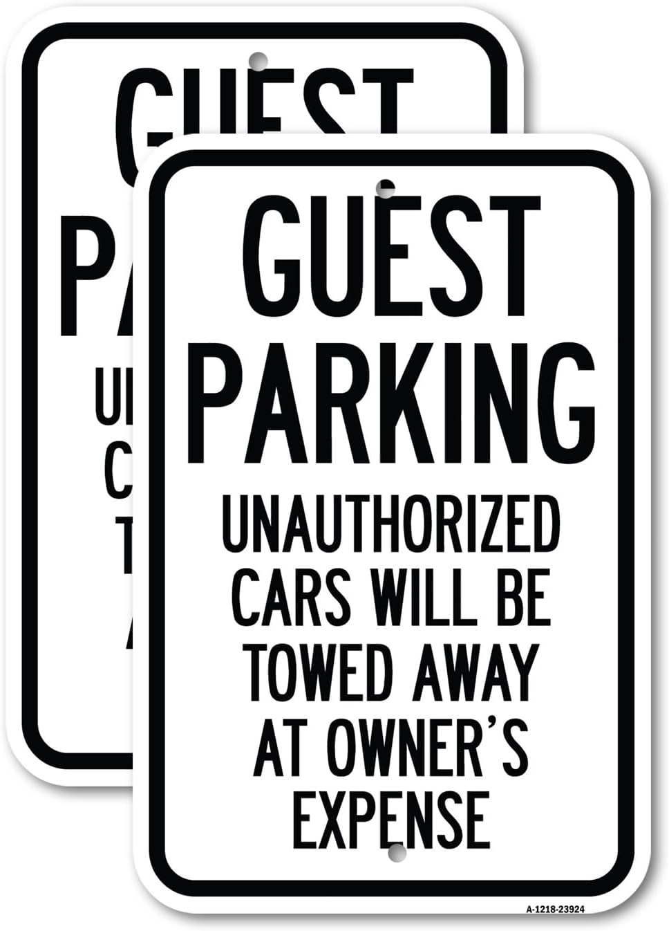 (2 Pack) Fixie Parking Only Sign | 12" X 18" Heavy-Gauge Aluminum Sign | Rust Free Aluminum, Weather Resistant, Waterproof, Fade Resistant, 2 Pre-drilled Holes