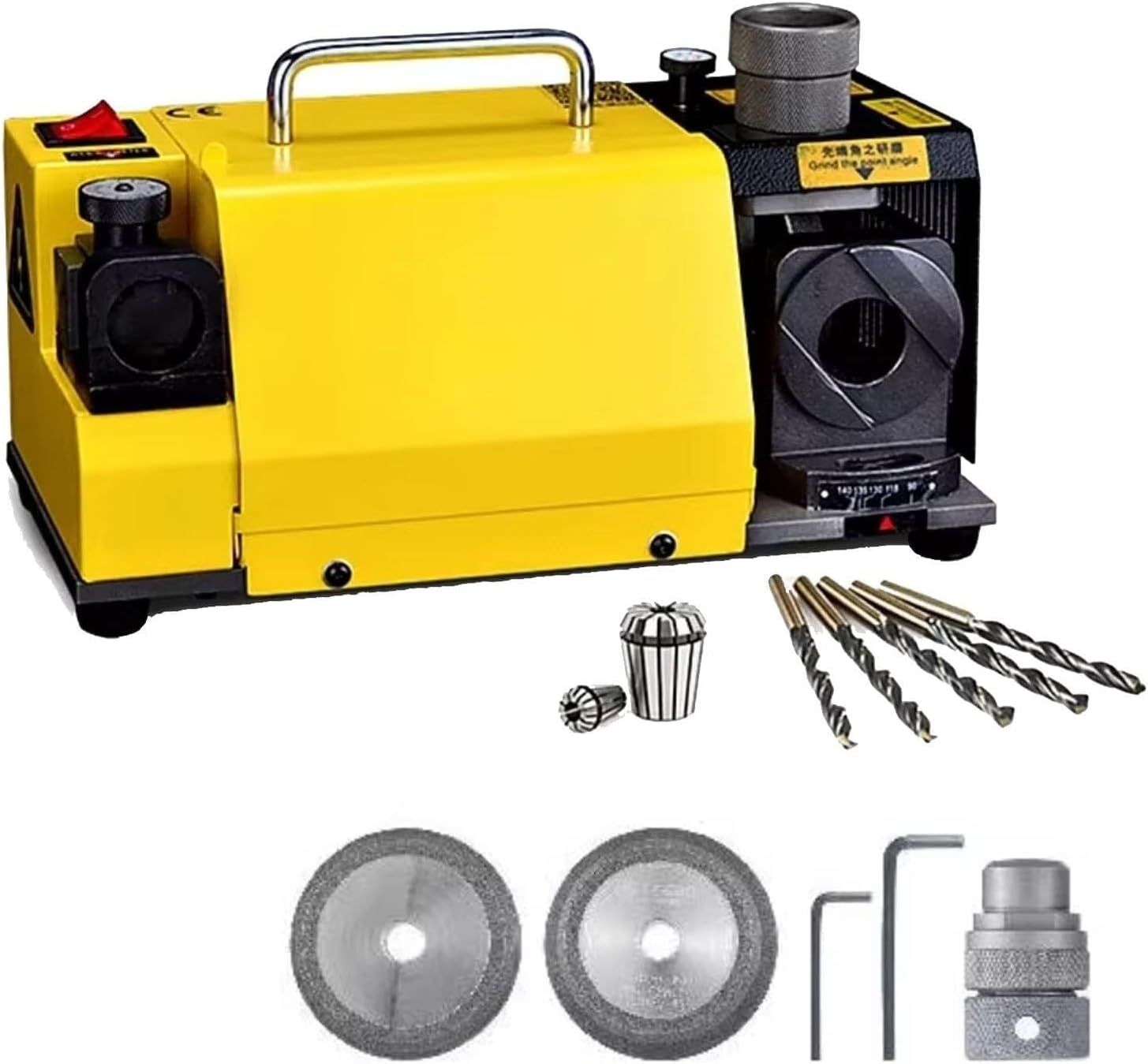 Professional drill bit sharpening tool machine, drill bit sharpener with collection and angle adjustable 3-13mm (15mm) grinding sharpener(20G)