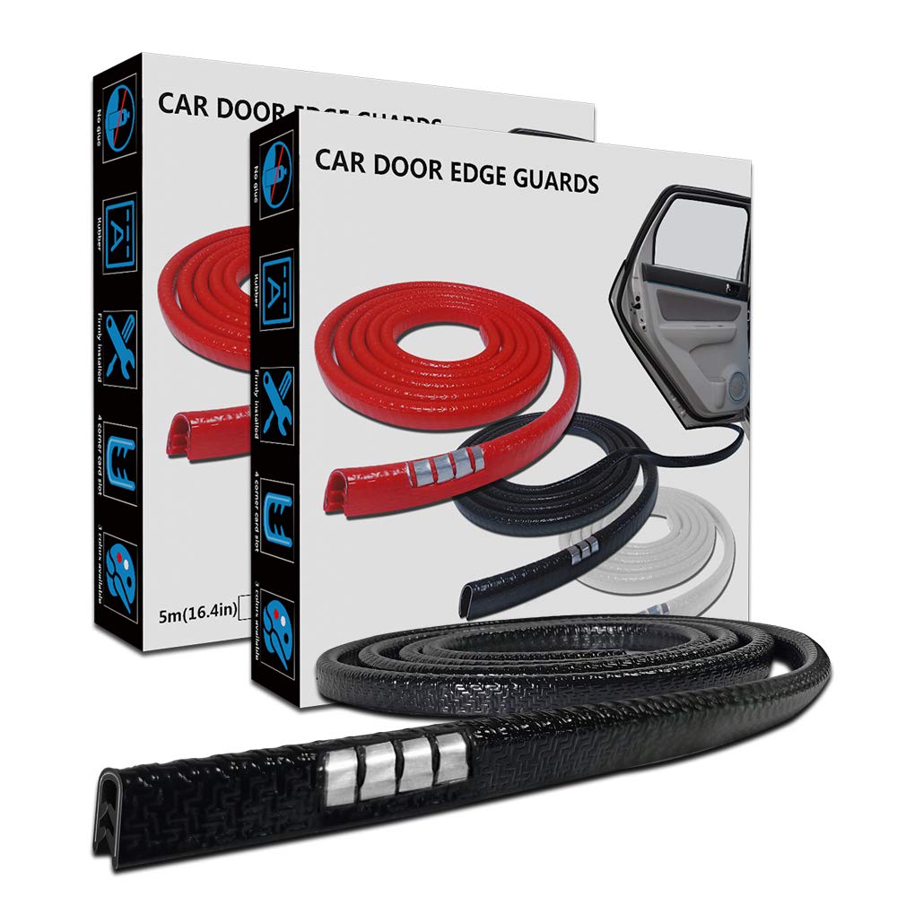 LEADTOPS Auto Tür Kanten Schutz, 32,8FT 10M U-Form Gummi Kanten Trimmen Autotürschutz, Schwarze Farbe
