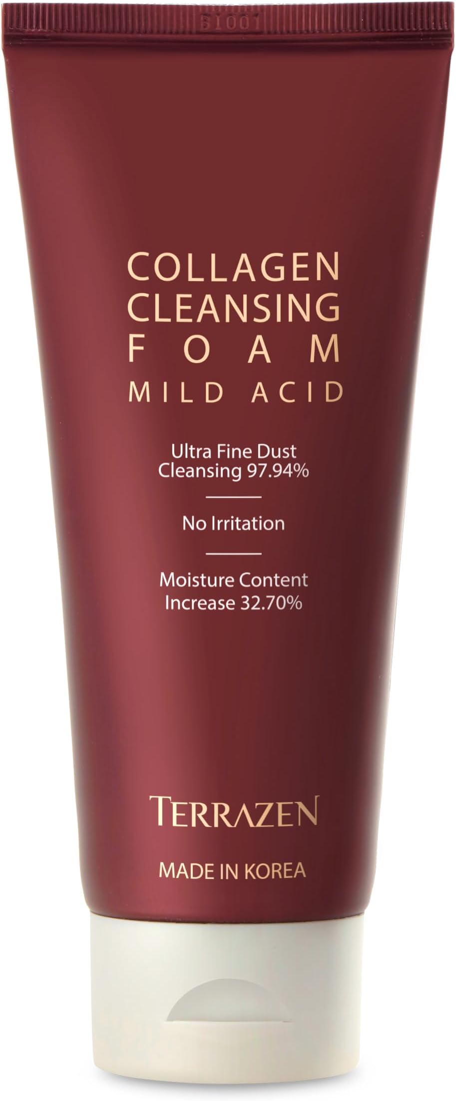 Korean Face Wash Mild Acid Cleanser with Collagen - 140ml Foaming Facial Deep Cleansing Mousse for Dry & Sensitive Skin - Gentle, Natural, Organic Skincare