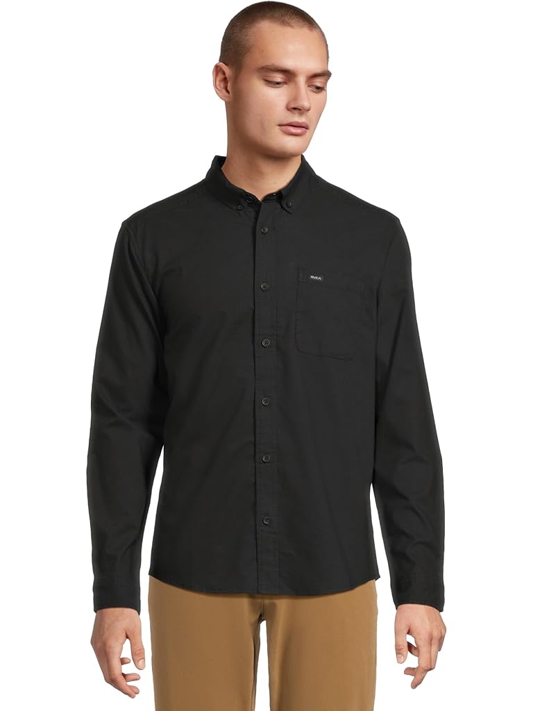 Black RVCA Thatll Do Stretch Long Sleeve Woven