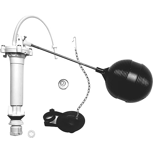 Danco 80816 Complete Toilet Repair Kit Fill Valve, Flapper, Rod, Float Replacement, White