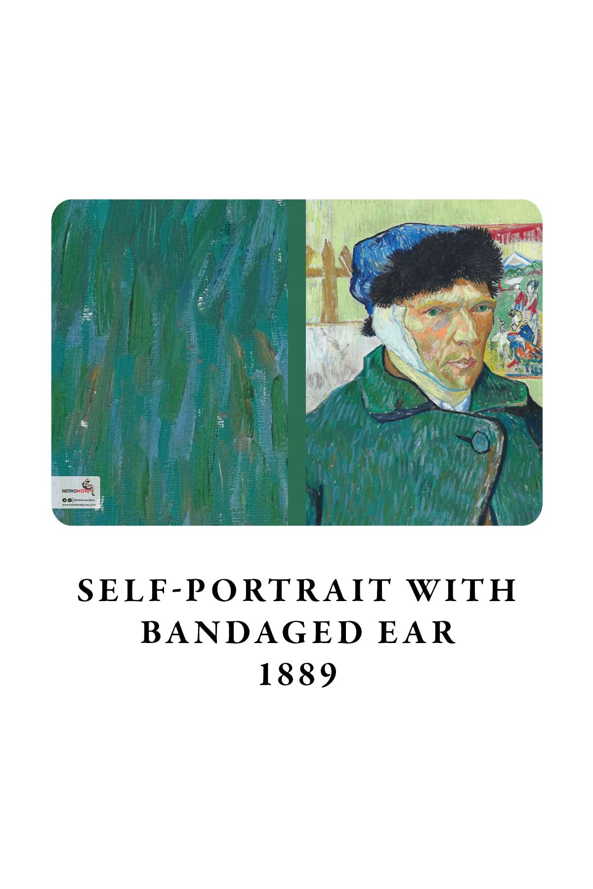 Retronote Van Gogh 4'lü Defter Seti 4, Self-portrait Series I, Çizgisiz, 48 Sayfa, 10.5x14cm