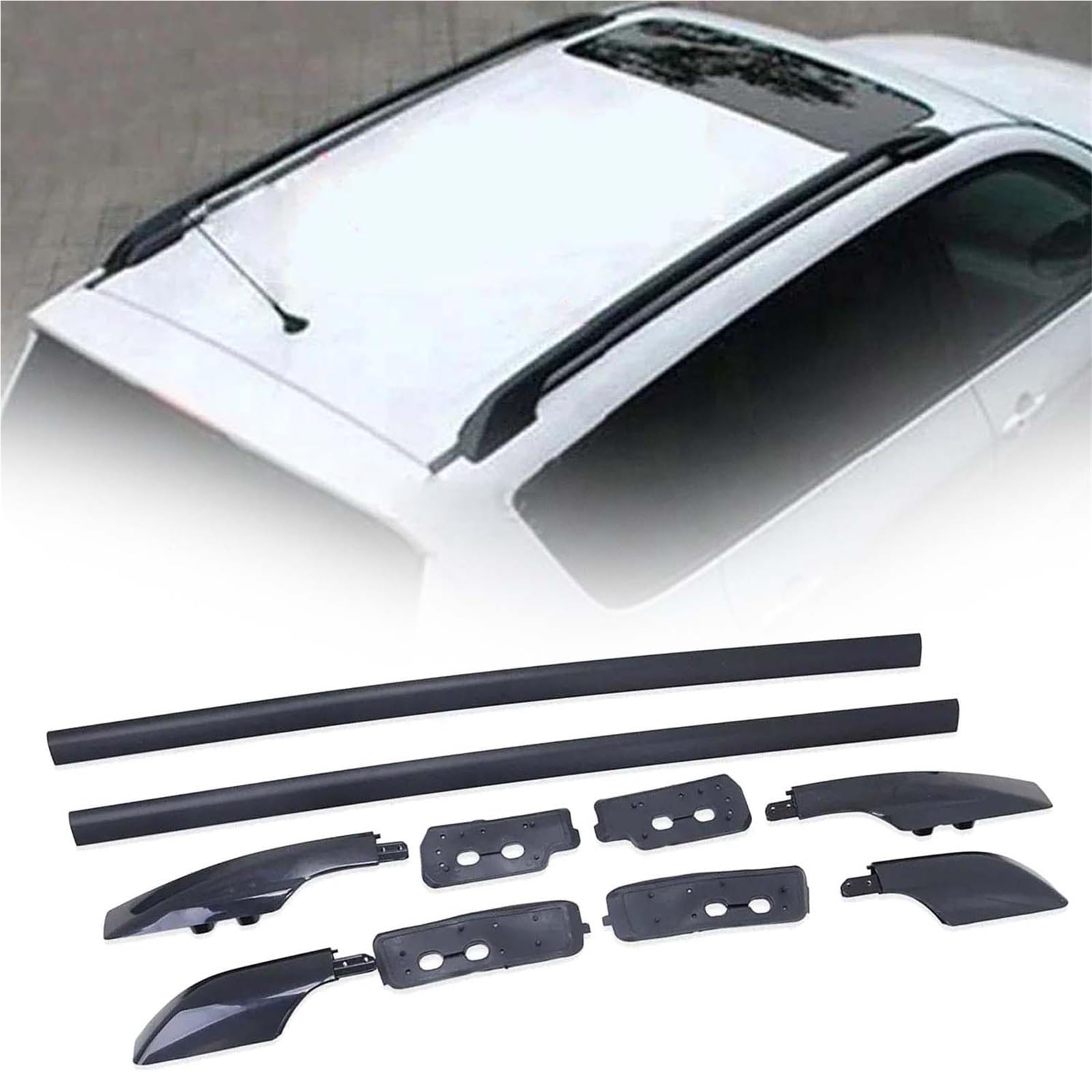 Barras laterales de techo para Toyota RAV4 2006 a 2010 rieles de viaje familiar