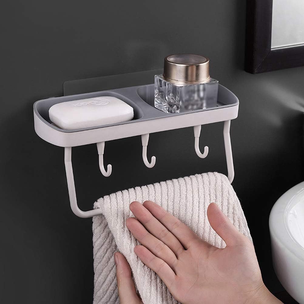 JIALTO Multipurpose ABS Plastic Kitchen Bathroom Shelf for Wall Mounted Suspended No Drilling Basket Kitchen Storage Holder Shelf Organizer Rack for Shampoo Towel Brush Storage (Grey) (B0CHYCGN8V) Amazon Price History, Amazon Price Tracker