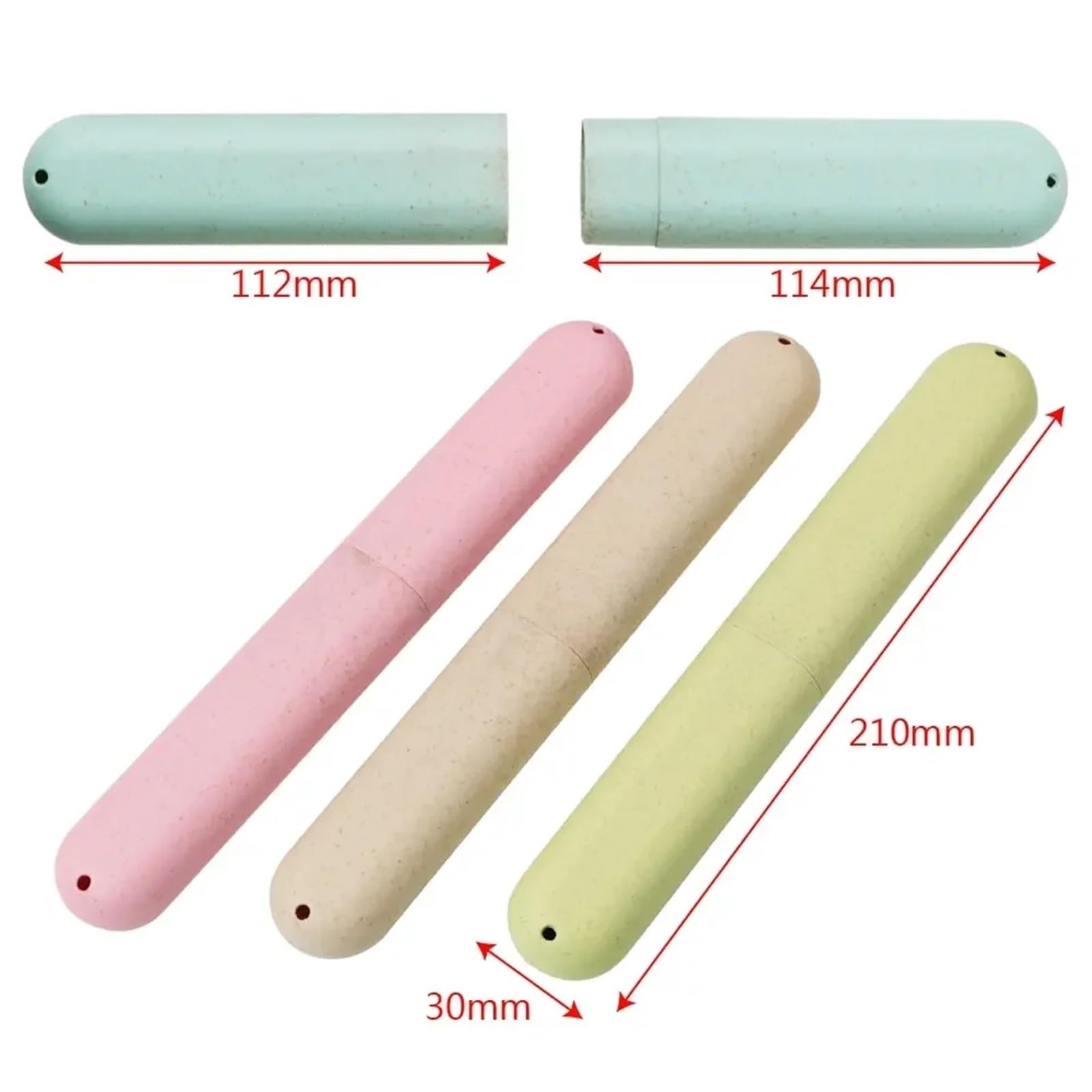 Custodia per spazzolino da denti, 20 pezzi, portatile, da viaggio, per proteggere gli spazzolini da denti (beige)