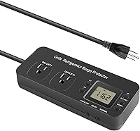 Vista 1 de Ortis Protector de sobretensiones para refrigerador, protector de sobretensiones electrónico de doble salida para electrodomésticos con retardo