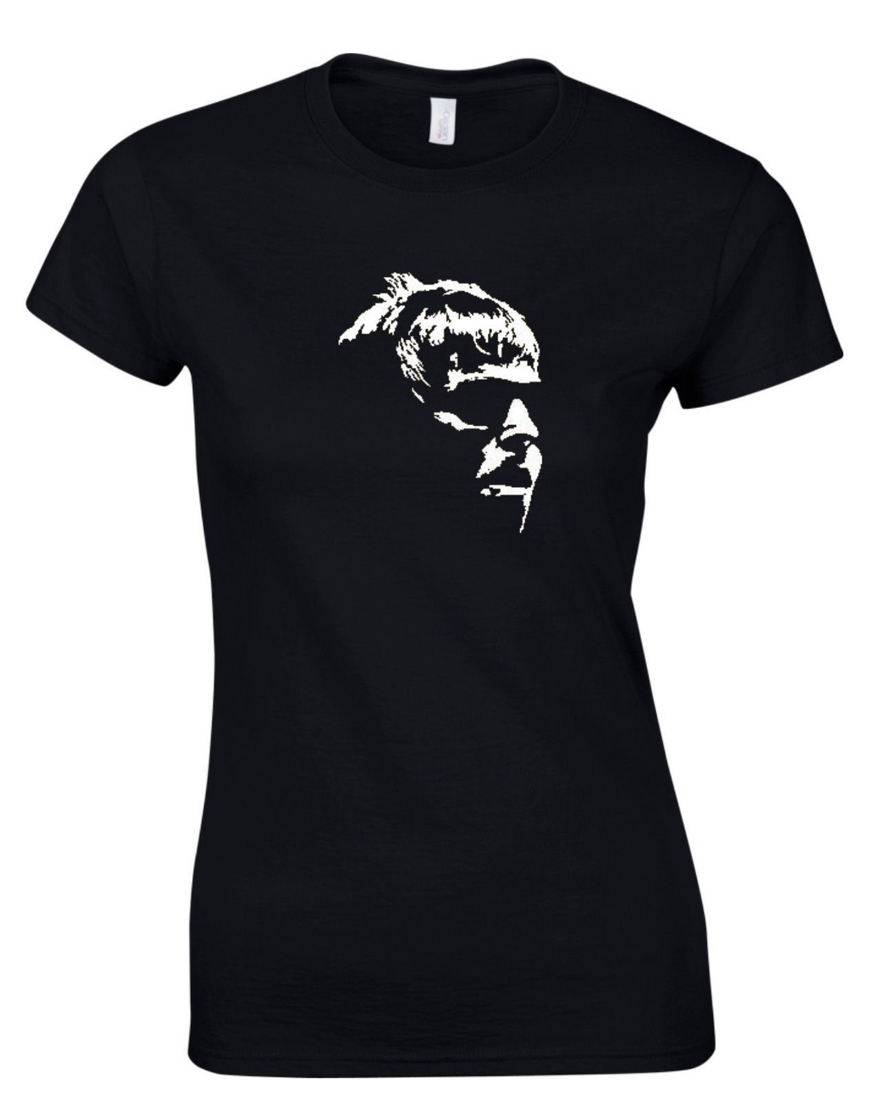 Liam face Oasis Indie Rock Music Womens T Shirt (Large) Black