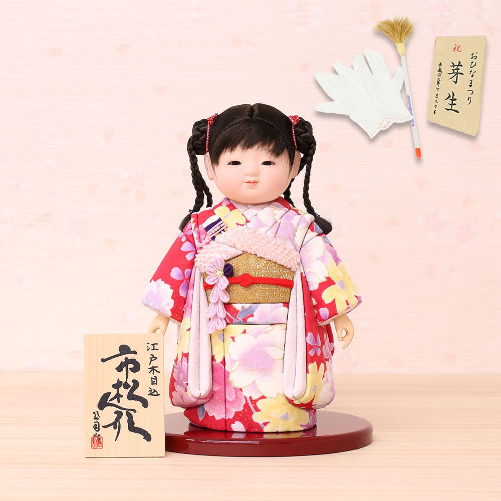 Amazon | 市松人形 齊藤公司作 江戸木目込み ミニ松 820859 口閉じ