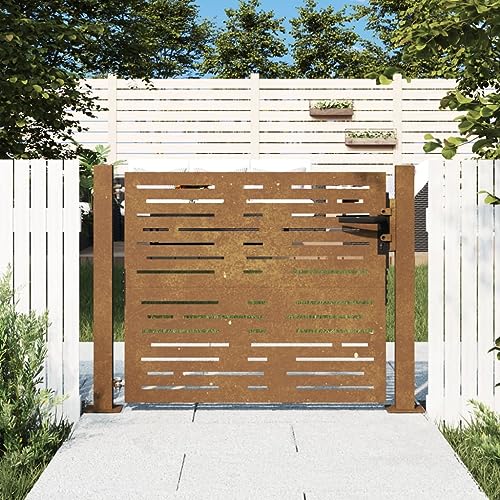 Gecheer Cancello da Giardino 105x80m in Acciaio Corten Design Quadrato-Home