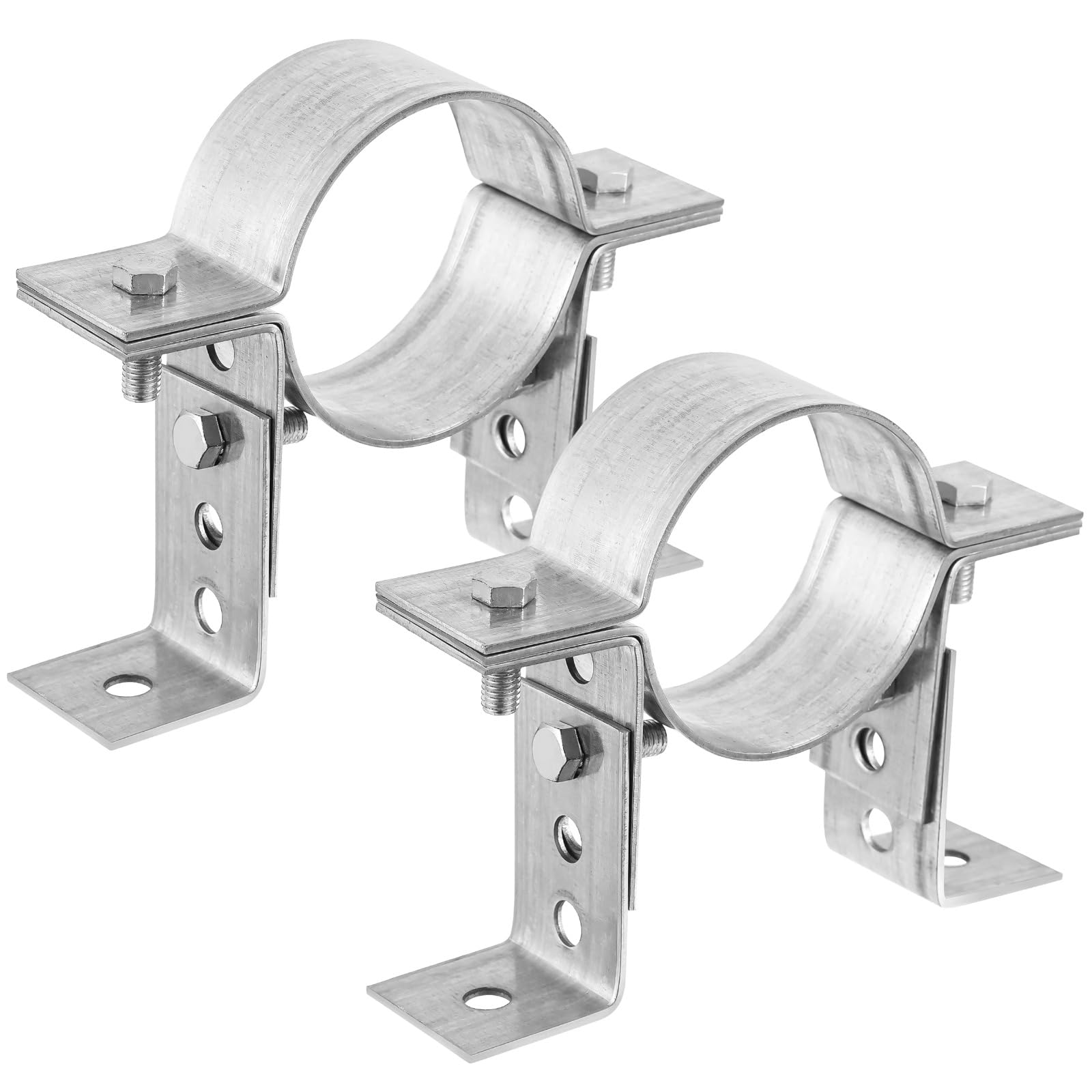 2 abrazaderas de soporte de chimenea de tubo, soportes de abrazadera de tubo de acero galvanizado ajustables, correas resistentes montadas en la pared, se adapta a tubos de ventilación B de 3 pulgadas