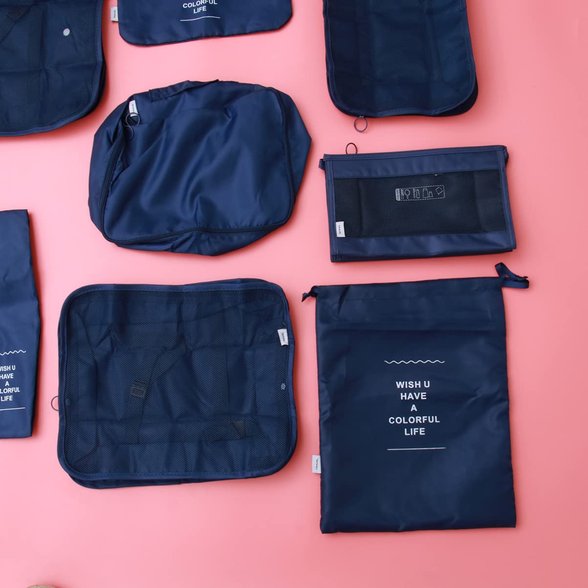Cabilock 8 Pezzi Set Valigie Pratici Organizzatori di Lavanderia Viaggio di Stoccaggio Uso Trasportare Smistamento Valigia Scarpe Ing Età Cosmetici Borsa Sacchetto Kit Organizzazione
