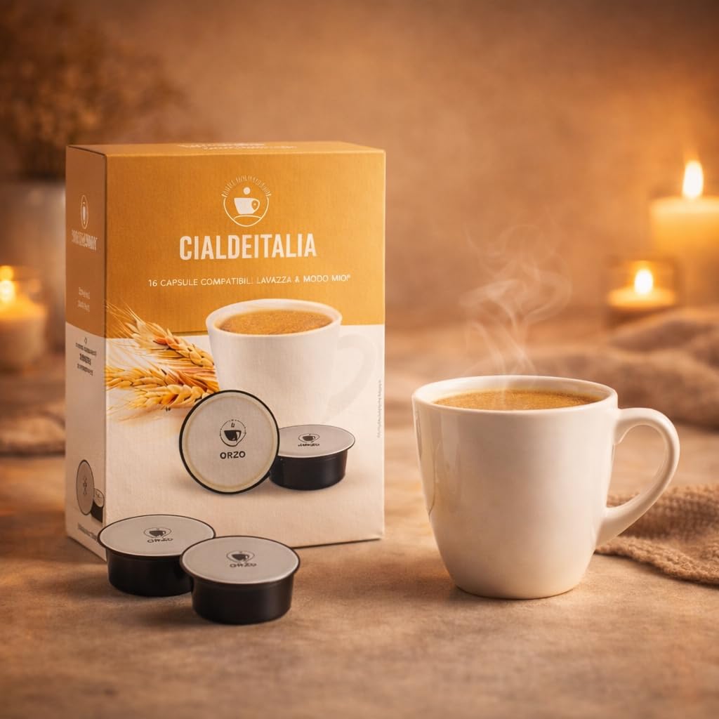 Cialdeitalia - Orzo Capsule Compatibili con macchine Lavazza A Modo Mio, Bevanda Solubile d’Orzo Senza Caffeina, Gusto Naturale, 160 Capsule