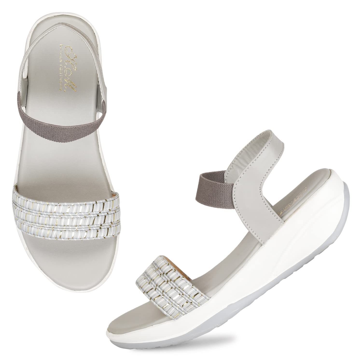 H.M. Stylish Wedges/Sandal Striped fashionable Design For Womens/Girls (B09TJFWB1P) Amazon Price History, Amazon Price Tracker
