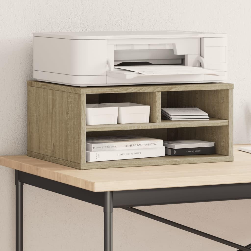 vidaXL Printerkastje 49x40x22,5 cm bewerkt hout gerookt