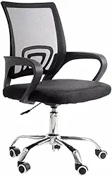 Cadeira de Escritório Secretária Base Cromada com Rodinha Fortt Rio Preta - Csf02-p