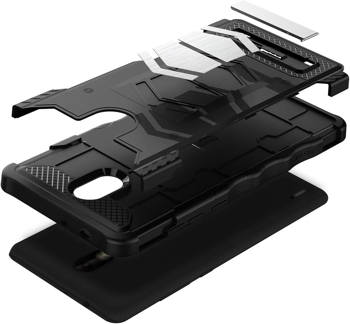 Phonelicious Nokia 3.1C / 3.1A Fuse Case Military Grade Drop Tested with Tempered Glass Screen Protector (Black Magnetic)