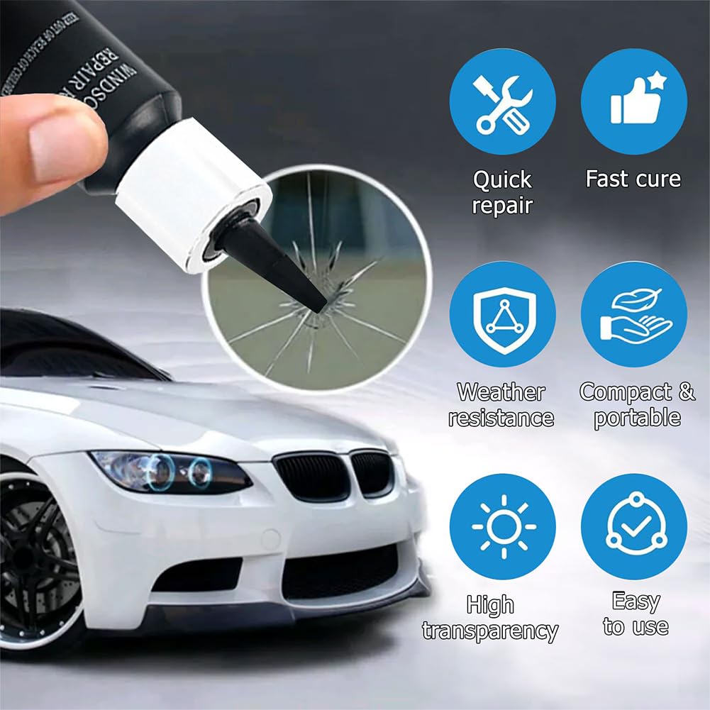 Kit Riparazione Parabrezza Auto,Kit Riparazione Vetro Auto,Set Riparazion per Parabrezza,Kits Strumenti di Riparazion Parabrezzas,Kits Riparazions Crepe Vetro,Set Repair Parabrezzas