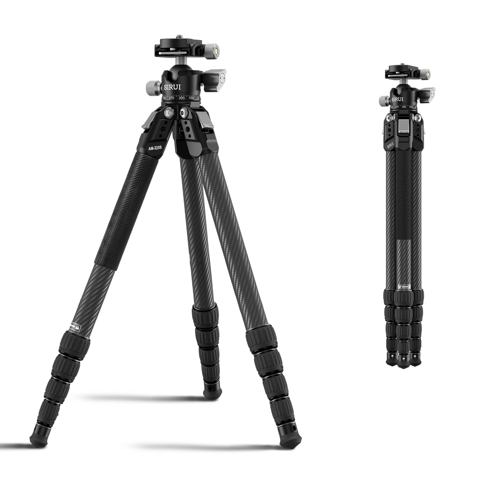 SIRUI Carbon Fiber Travel Tripod 50 Compact Lightweight Backpack Tripod with Low Profile Ball Head with Quick Release