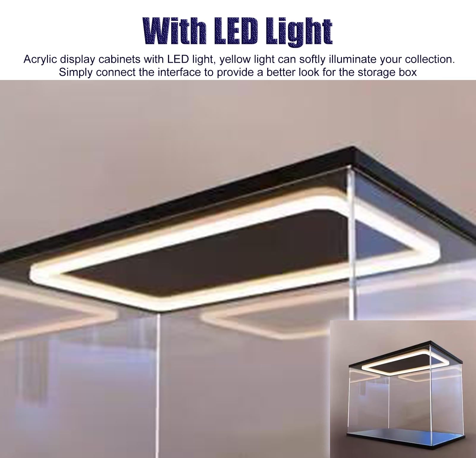 Amazon.com: Xyrona Cube Clear Acrylic Display Case with Led Light