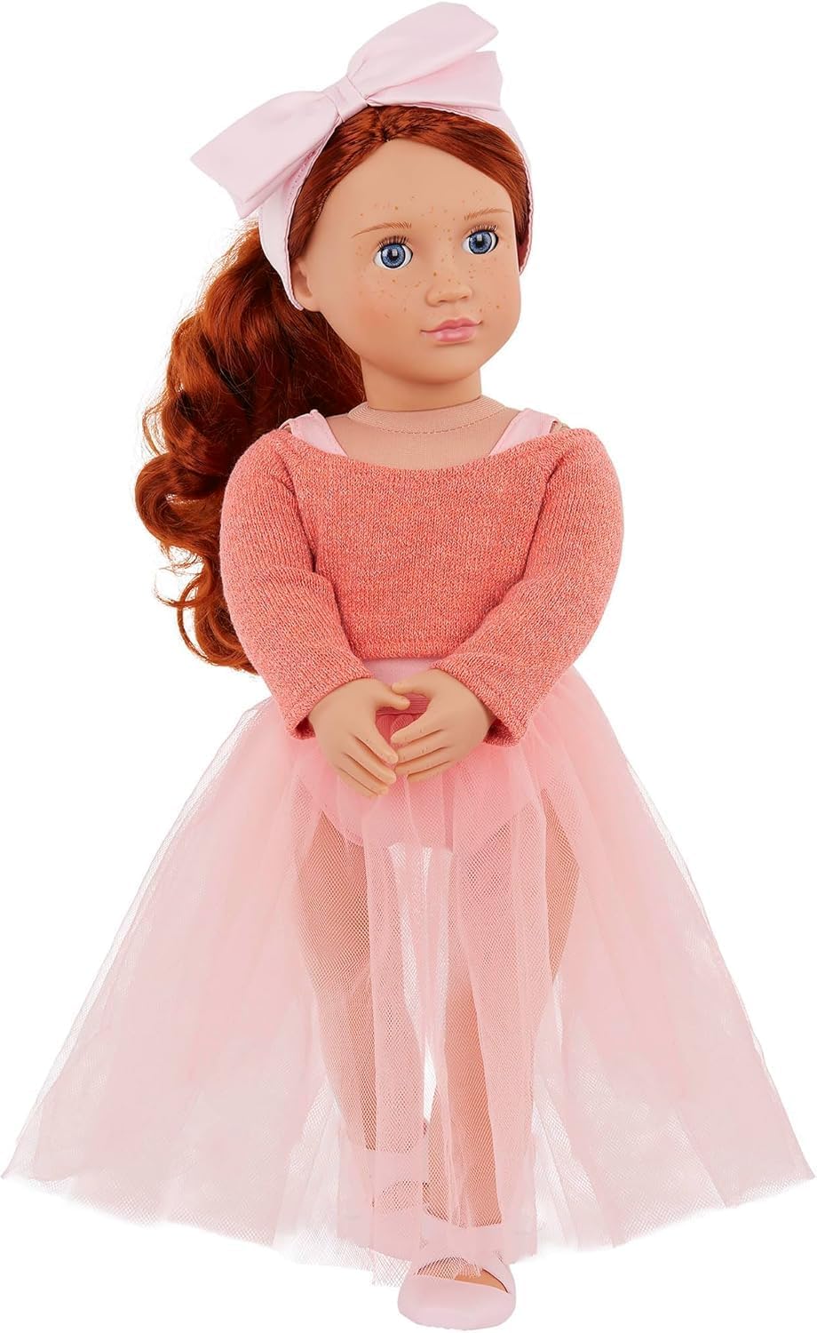 Our Generation – 18-inch Ballerina Doll – Red Hair & Blue Eyes – Ballet Outfit & Hair Bow – Pretend Play – Toys for Kids Ages 3 and Up – Aubrie